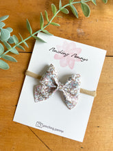 Load image into Gallery viewer, Flower Power Unicorns Bow Hair Clips, Headband | Paityn Bow | Faux Leather Bows | Toddlers Hair Clips | Kids Hair Clips