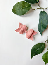 Load image into Gallery viewer, Weave Bow Hair Clips, Headband | Delilah Bow | Faux Leather Bows | Toddlers Hair Clips | Kids Hair Clips
