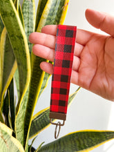 Load image into Gallery viewer, Red Plaid Keyfob Wristlets