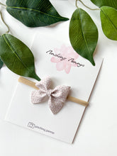 Load image into Gallery viewer, Mauve Daisies Bow Hair Clips, Headband | Paityn Bow | Faux Leather Bows | Toddlers Hair Clips | Kids Hair Clips