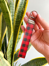 Load image into Gallery viewer, Red Plaid Keyfob Wristlets