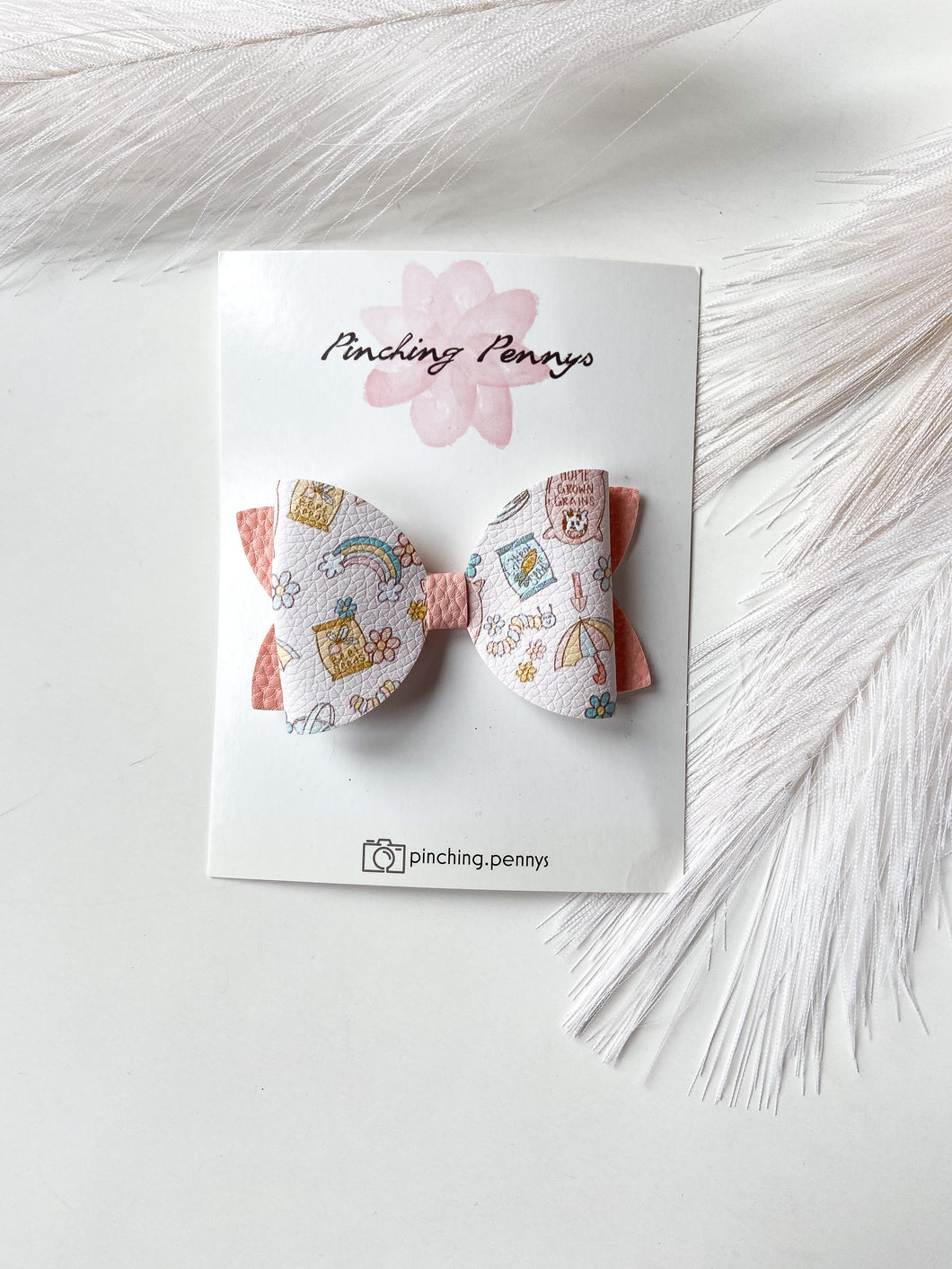 Garden Fresh Bow Hair Clips, Headband | London Bow | Faux Leather Bows | Toddlers Hair Clips | Kids Hair Clips