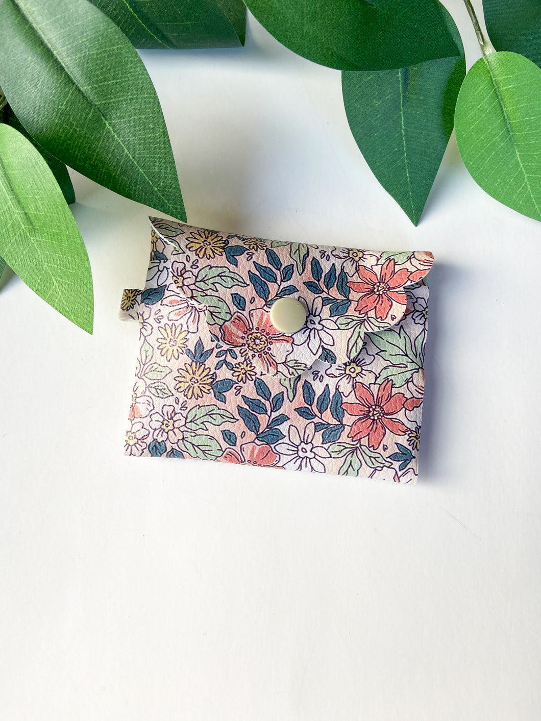Neutral Floral Coin Purse