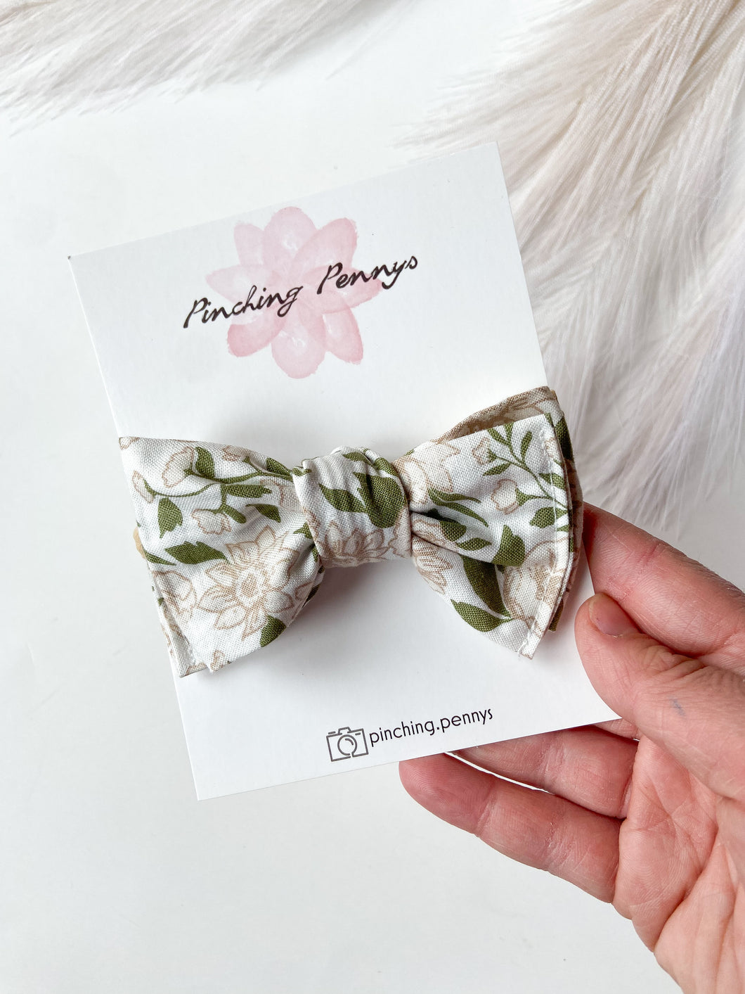 Cream Flowers Bow Hair Clips, Headband | Cotton Fabric Bows | Toddlers Hair Clips | Kids Hair Clips
