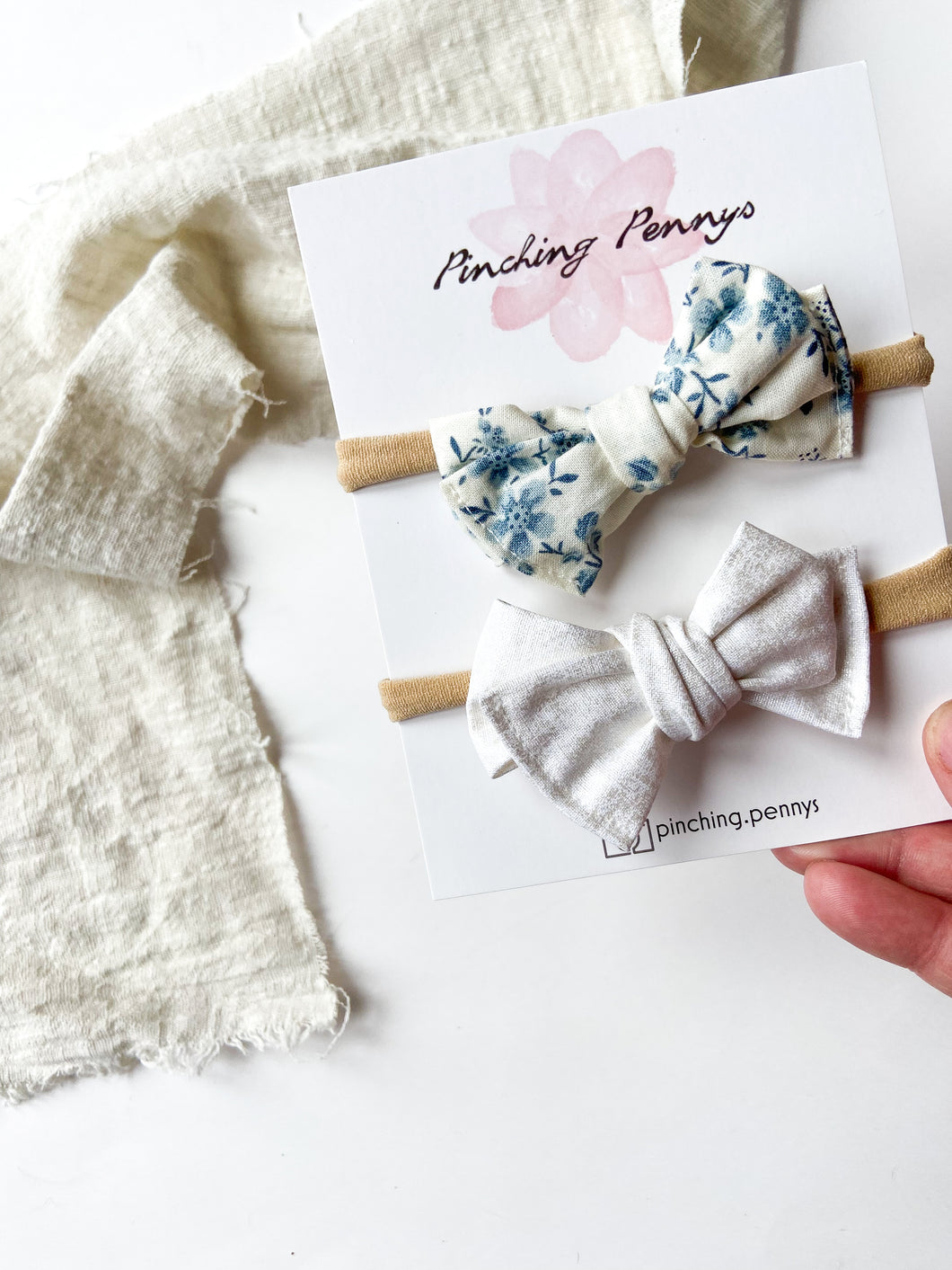 Blue Florals Bow Hair Clips, Headband | Cotton Fabric Bows | Toddlers Hair Clips | Kids Hair Clips