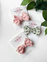 Load image into Gallery viewer, Spring Flowers Bow Hair Clips, Headband | Cotton Fabric Bows | Toddlers Hair Clips | Kids Hair Clips
