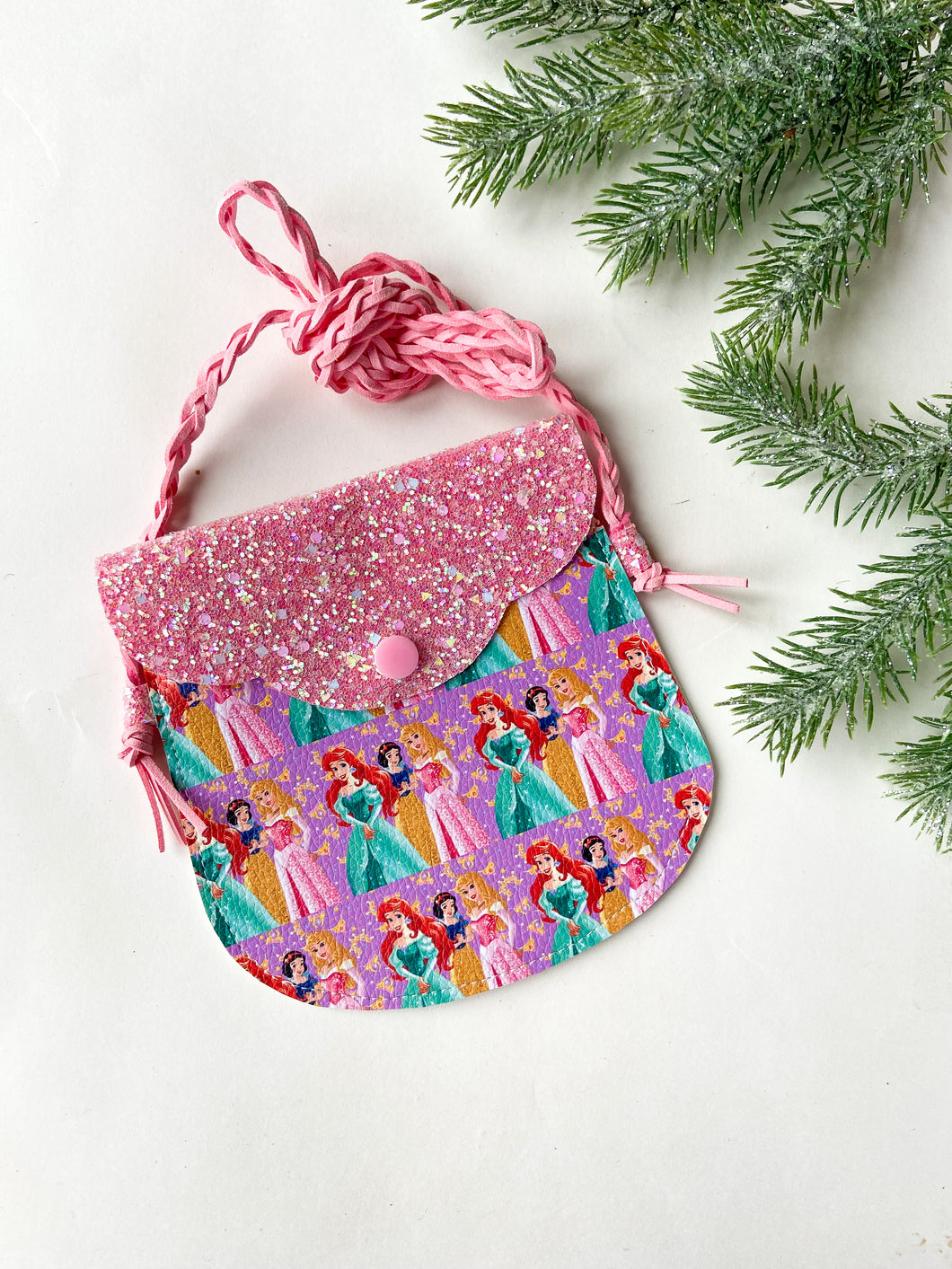 Glitter Princesses Faux Leather Toddler Childrens Purse