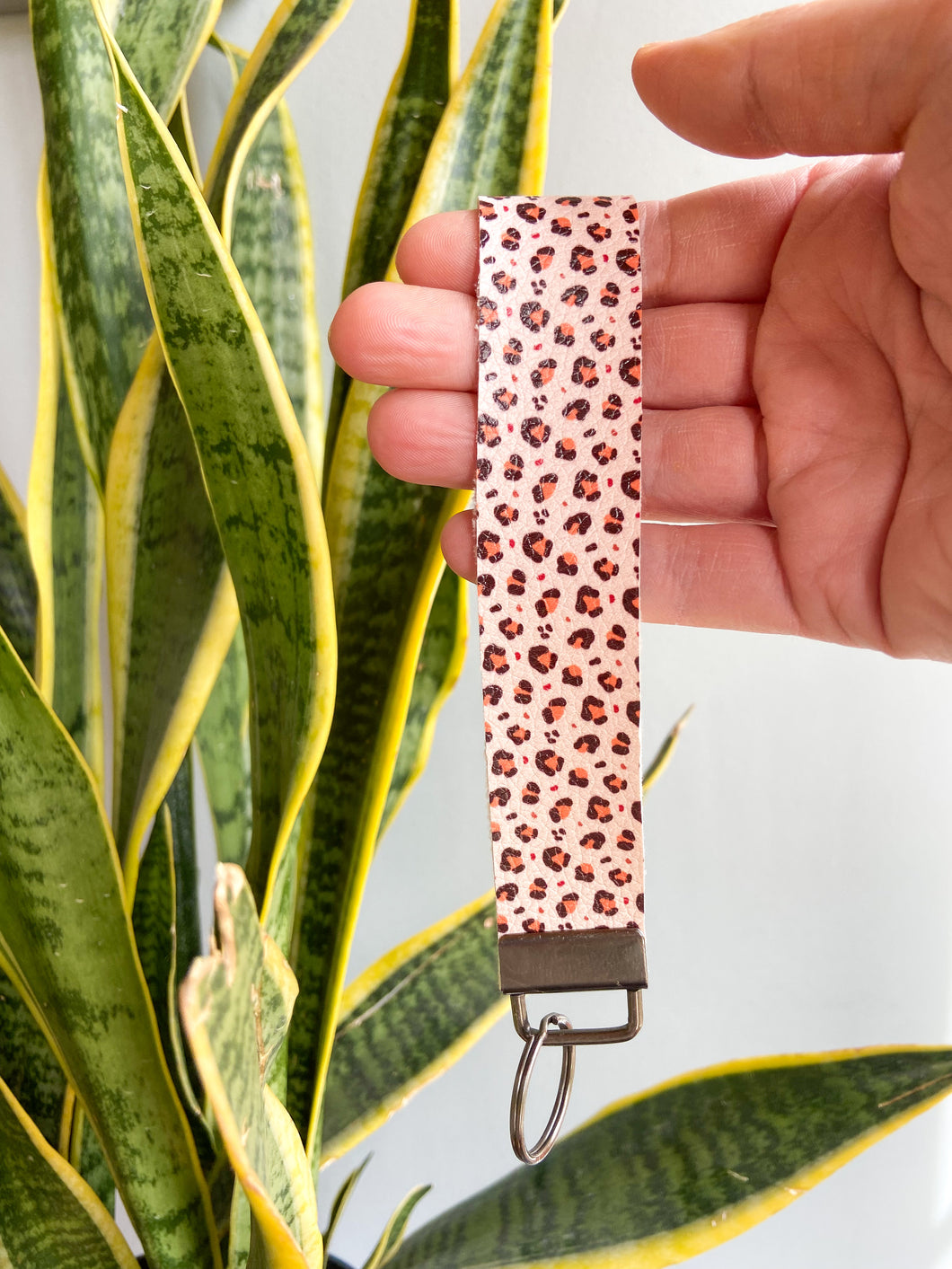 Pale Pink Cheetah Keyfob Wristlets