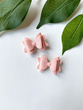 Load image into Gallery viewer, Light Pink Bow Hair Clips, Headband | Aurora Bow | Faux Leather Bows | Toddlers Hair Clips | Kids Hair Clips
