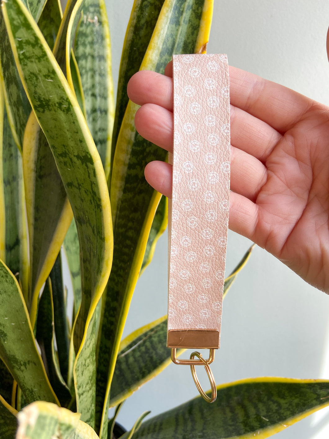 Cream Smiley Face Keyfob Wristlets