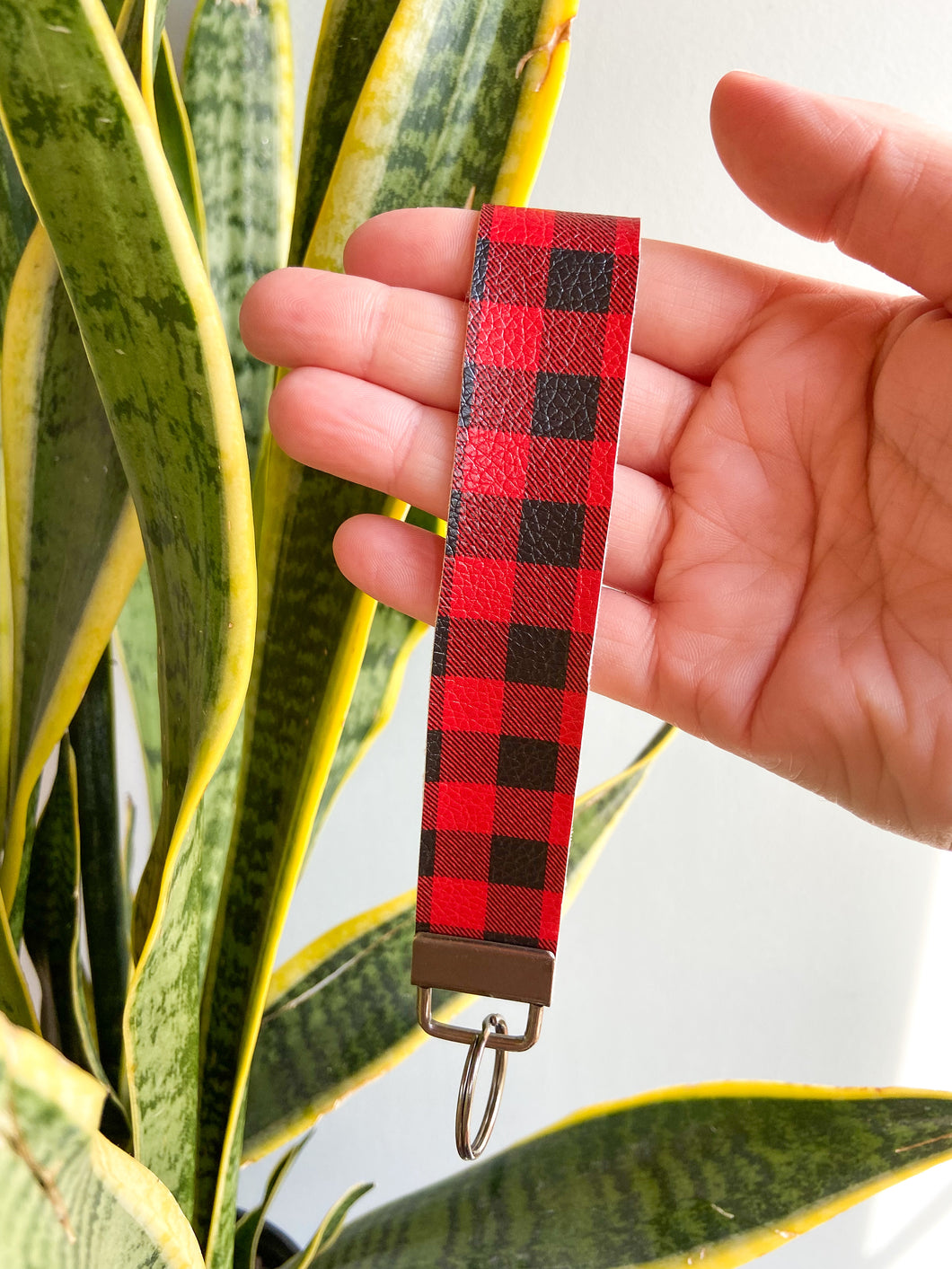 Red Plaid Keyfob Wristlets