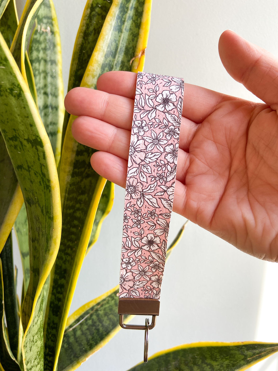 Pink Floral Keyfob Wristlets