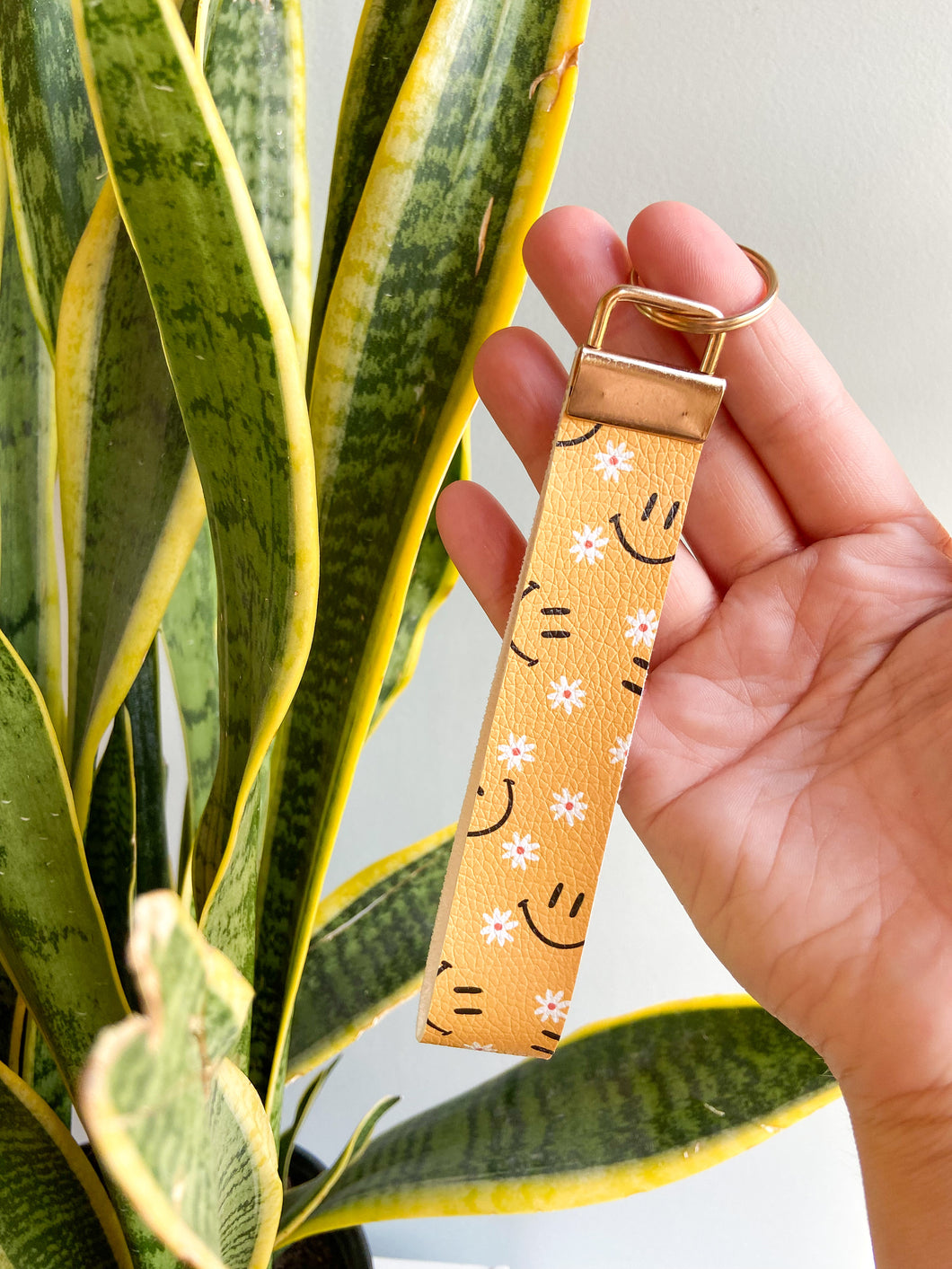 Yellow Smiles Keyfob Wristlets
