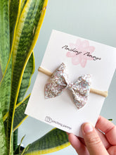 Load image into Gallery viewer, Flower Power Unicorns Bow Hair Clips, Headband | Paityn Bow | Faux Leather Bows | Toddlers Hair Clips | Kids Hair Clips
